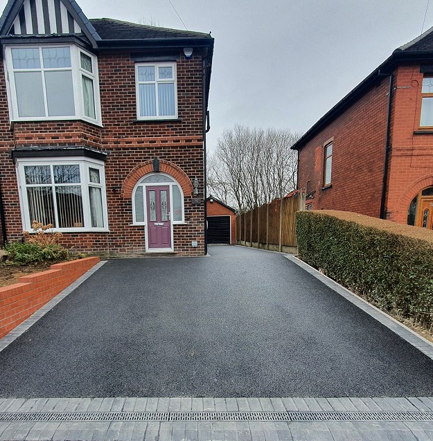 Driveway installation outside a home